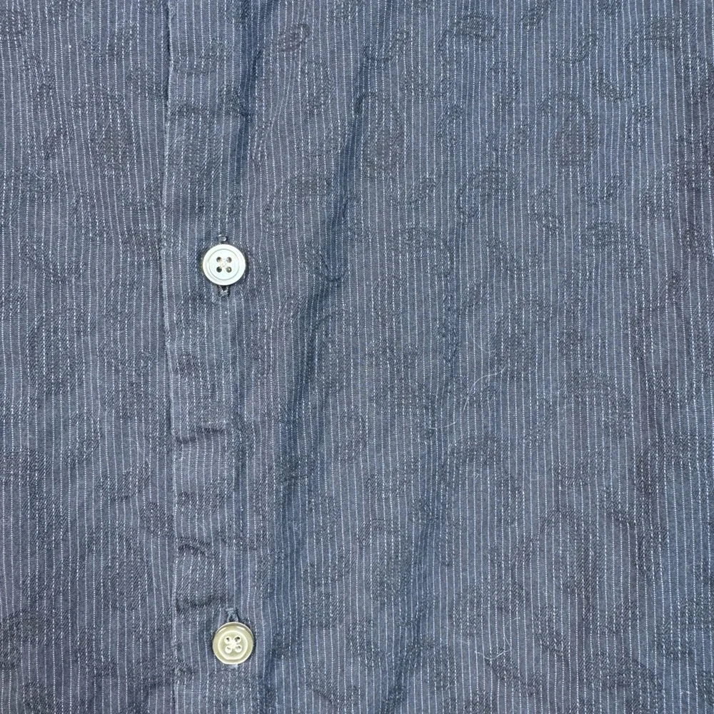 Banana Republic Mens XL Navy Tonal Paisley Cotton Button Down Shirt
